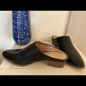 Black Leather Madewell Mules